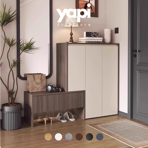 Tủ Giày Có Ghế Ngồi Kích Thước 140x35x110cm LẮP SẴN Yapi-317