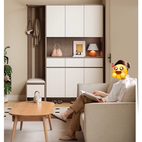 Tủ Giày Gỗ Cỡ Lớn Để Cửa Tích Hợp Tủ Để Đồ Có LED Sâu 35cm Yapi-321 - Nhiều kích thước