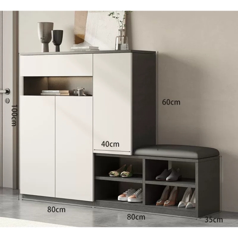 Tủ Để Giày Có Ghế Ngồi Bọc Nệm 140x35x100cm Yapi-322