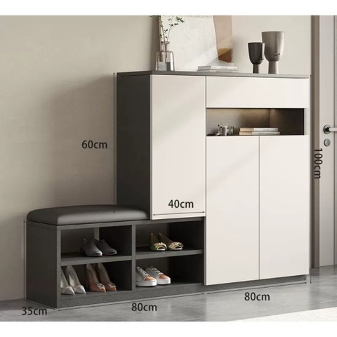 Tủ Để Giày Có Ghế Ngồi Bọc Nệm 140x35x100cm Yapi-322