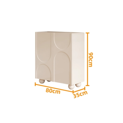 Tủ Giày Tủ Trang Trí Chân Tròn Độc Đáo Sơn Trắng Kích thước 160x35x90cm Yapi-324