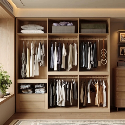 Tủ áo cánh mở thiết kế hiện đại có ngăn kéo Yapi-236 - nhiều kích thước