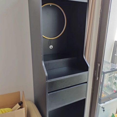 Bàn Thờ Phật Bằng Gỗ Nguyên Khối Hiện Đại Có Tủ Đựng Đồ Kích thước 81x48x190cm Yapi-1203