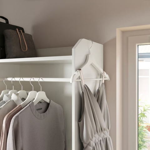 Tủ Quần Áo Mở 3 Ngăn Kéo Màu Trắng, Tủ Gỗ Đứng Phòng Ngủ | Kích thước 70x46x199 Yapi 240