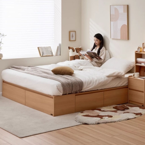 Giường Ngủ Gỗ MDF Ngăn Kéo Thông Minh, Tích Hợp Hộc Tủ Lưu Trữ 180x200cm Yapi-547