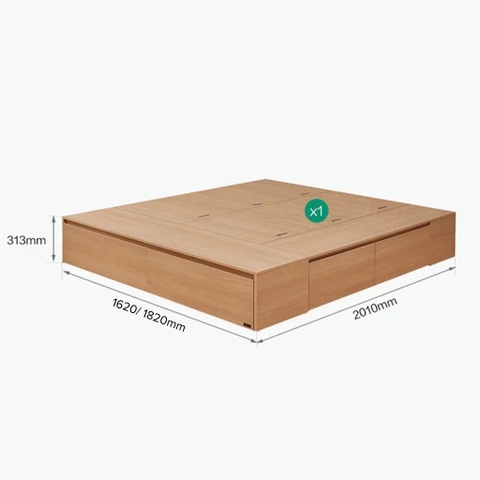 Giường Ngủ Gỗ MDF Ngăn Kéo Thông Minh, Tích Hợp Hộc Tủ Lưu Trữ 180x200cm Yapi-547