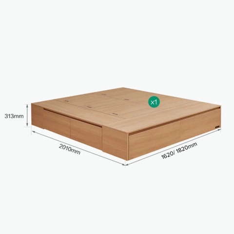 Giường Ngủ Gỗ MDF Ngăn Kéo Thông Minh, Tích Hợp Hộc Tủ Lưu Trữ 180x200cm Yapi-547