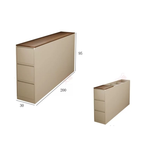 Kệ Đầu Giường Liền Tường Kèm Hộc Tủ Trang Trí Phòng Ngủ Hiện Đại 180x30x95cm Yapi-124