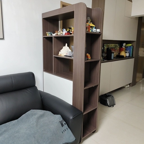 Tủ Giày Cánh Đóng Đa Năng Kèm Kệ Sách Trang Trí Phòng Khách 100x35x190cm Yapi-331