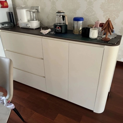 Tủ Trang Trí Bo Cong Kèm Ngăn Kéo Mặt Gỗ Hiện Đại 186x40x90cm Yapi-123