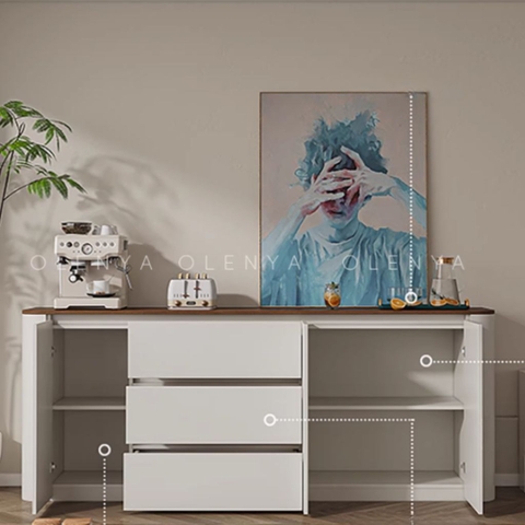 Tủ Trang Trí Bo Cong Kèm Ngăn Kéo Mặt Gỗ Hiện Đại 186x40x90cm Yapi-123