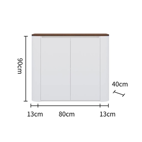 Tủ Trang Trí Bo Cong Kèm Ngăn Kéo Mặt Gỗ Hiện Đại 186x40x90cm Yapi-123