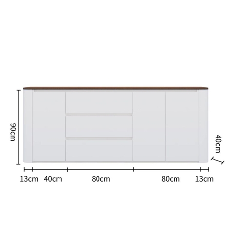 Tủ Trang Trí Bo Cong Kèm Ngăn Kéo Mặt Gỗ Hiện Đại 186x40x90cm Yapi-123