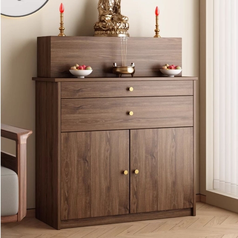 Tủ Thờ Gia Tiên Gỗ Nhỏ Gọn 2 Ngăn Kéo Và 2 Cánh Mở 90x41x117cm Yapi-1208