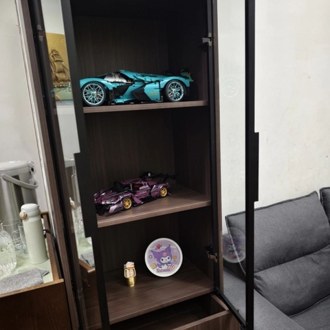 Tủ Rượu Cánh Kính Khung Sắt Có Ngăn Kéo Phong Cách Hiện Đại 80x40x180cm Yapi-TK010