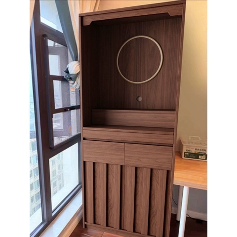 Tủ Thờ Hiện Đại Có Đèn LED Vân Gỗ Nổi Sang Trọng 80x40x190cm Yapi-1209