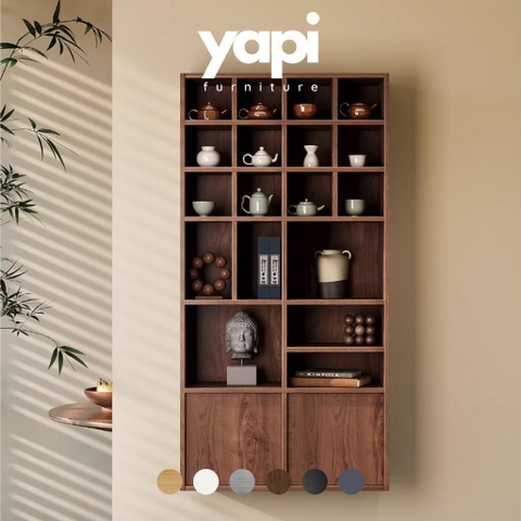 Kệ Treo Tường Ô Vuông Nhiều Ngăn Decor Phòng Khách 80x25x120cm Yapi-KTT001