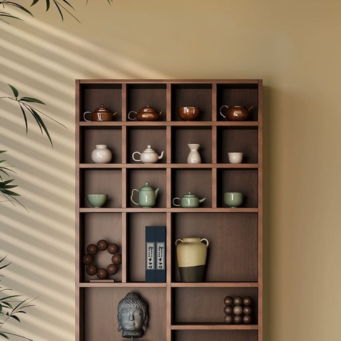 Kệ Treo Tường Ô Vuông Nhiều Ngăn Decor Phòng Khách 80x25x120cm Yapi-KTT001