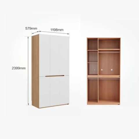 Tủ Quần Áo Cánh Hiện Đại Nhiều Ngăn Treo Kệ Gấp Cho Phòng Ngủ 200x60x240cm Yapi-263