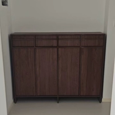 Tủ Giày Gỗ Hiện Đại Nhiều Ngăn Và Kệ Trang Trí Vân Gỗ Nổi 160x38x140cm Yapi-333