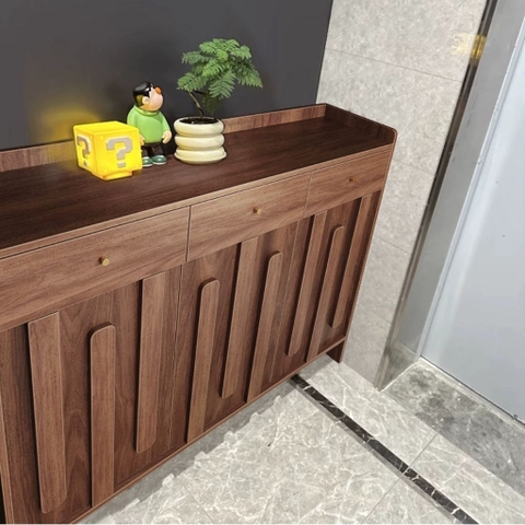 Tủ Giày Gỗ Hiện Đại Kèm Ngăn Kéo Vân Gỗ Nổi Hiện Đại 140x38x110cm Yapi-338