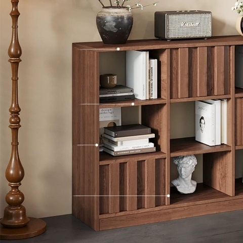 Kệ Sách Trang Trí Gỗ MDF Nhiều Ngăn Vân Gỗ Nổi 120x35x110cm Yapi-672