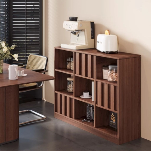 Kệ Sách Trang Trí Gỗ MDF Nhiều Ngăn Vân Gỗ Nổi 120x35x110cm Yapi-672