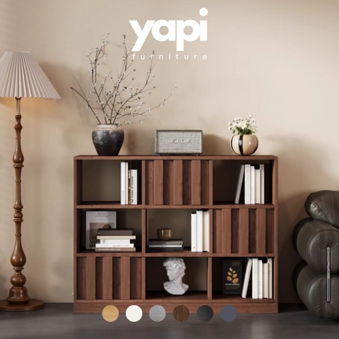Kệ Sách Trang Trí Gỗ MDF Nhiều Ngăn Vân Gỗ Nổi 120x35x110cm Yapi-672