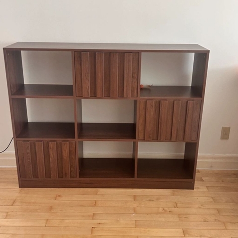 Kệ Sách Trang Trí Gỗ MDF Nhiều Ngăn Vân Gỗ Nổi 120x35x110cm Yapi-672