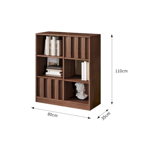 Kệ Sách Trang Trí Gỗ MDF Nhiều Ngăn Vân Gỗ Nổi 120x35x110cm Yapi-672