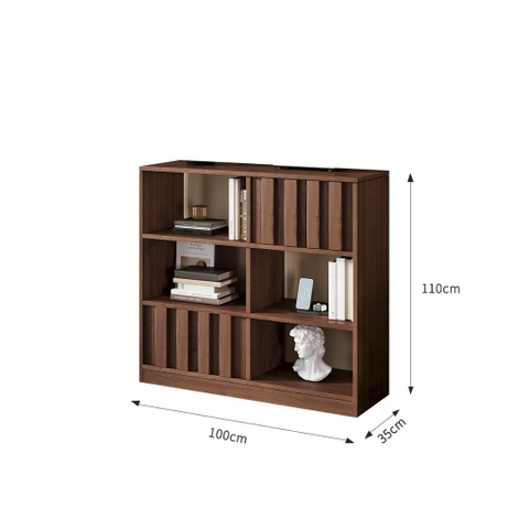 Kệ Sách Trang Trí Gỗ MDF Nhiều Ngăn Vân Gỗ Nổi 120x35x110cm Yapi-672