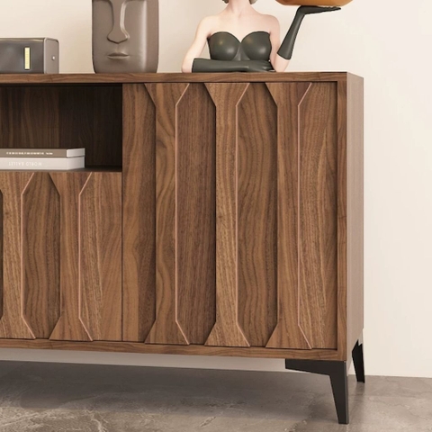 Kệ Tivi Phòng Khách Cánh Tủ Thanh Dọc Nổi 240x40x70cm Yapi-924