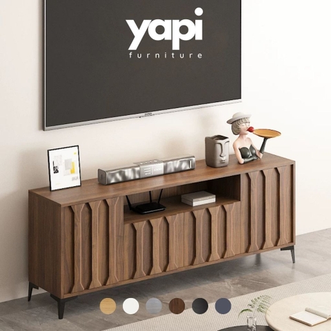 Kệ Tivi Phòng Khách Cánh Tủ Thanh Dọc Nổi 240x40x70cm Yapi-924