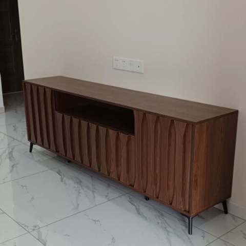 Kệ Tivi Phòng Khách Cánh Tủ Thanh Dọc Nổi 240x40x70cm Yapi-924
