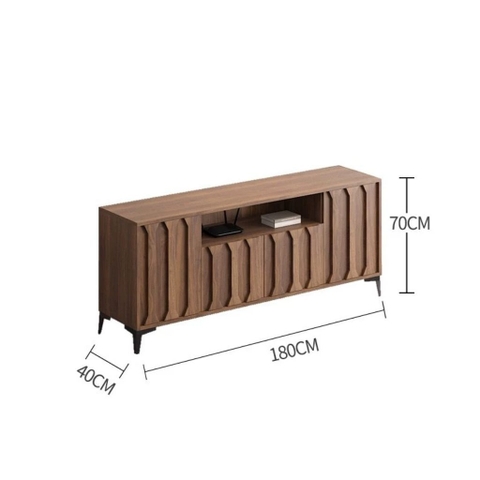 Kệ Tivi Phòng Khách Cánh Tủ Thanh Dọc Nổi 240x40x70cm Yapi-924
