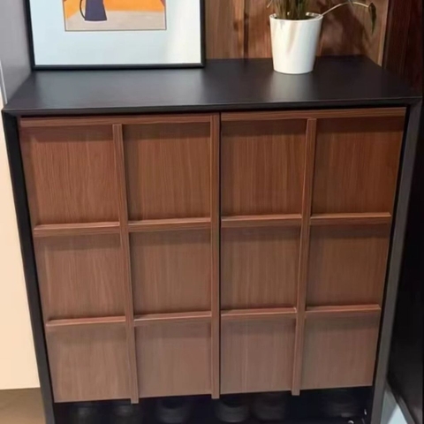 Tủ Giày Dép Gỗ Vân Gỗ Nổi Hiện Đại Nhiều Ngăn 160x39x110cm Yapi-336