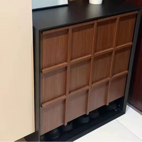 Tủ Giày Dép Gỗ Vân Gỗ Nổi Hiện Đại Nhiều Ngăn 160x39x110cm Yapi-336