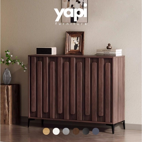 Tủ Trang Trí Vân Gỗ Nổi Hiện Đại Nhiều Ngăn Lưu Trữ 160x40x95cm Yapi-127