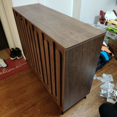 Tủ Trang Trí Vân Gỗ Nổi Hiện Đại Nhiều Ngăn Lưu Trữ 160x40x95cm Yapi-127