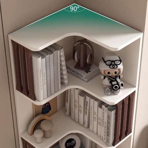 Kệ Sách Chữ L Nhiều Tầng Hiện Đại Kèm Ngăn Kéo 45x45x198cm Yapi-671