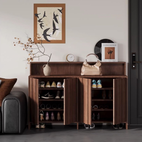 Tủ Giày Dép Cánh Vân Gỗ Dọc Hiện Đại 200x38x95cm Yapi-335