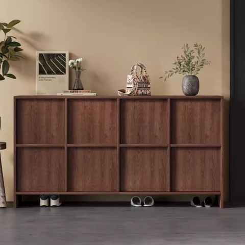 Tủ Giày Dép Gỗ Hiện Đại Nhiều Ngăn Thiết Kế Ô Vuông 160x40x95cm Yapi-334