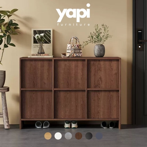 Tủ Giày Dép Gỗ Hiện Đại Nhiều Ngăn Thiết Kế Ô Vuông 160x40x95cm Yapi-334