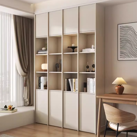 Kệ Sách Thanh Gỗ Dọc Nhiều Ngăn Hiện Đại  240x35x240cmYapi-673