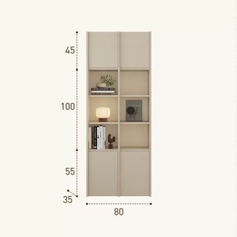 Kệ Sách Thanh Gỗ Dọc Nhiều Ngăn Hiện Đại  240x35x240cmYapi-673
