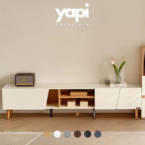 Tủ Kệ Tivi Gỗ Hiện Đại Cánh Mở Trang Trí Phòng Khách Tối Giản 180x36x42cm Yapi-925