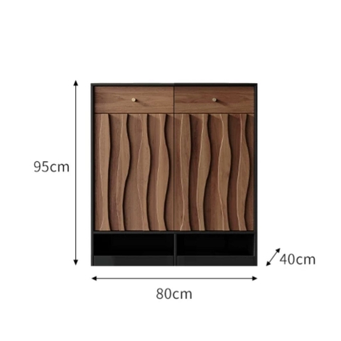 Tủ Giày Kết Hợp Giá Treo Đa Năng Vân Gỗ Sóng Hiện Đại 160x40x200cm Yapi-337