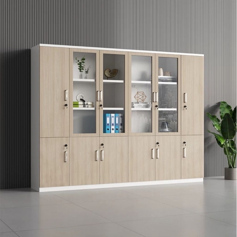 Tủ Tài Liệu Văn Phòng Cánh Kinh Nhiều Ngăn Hiện Đại 200x40x200cm Yapi-TTL001