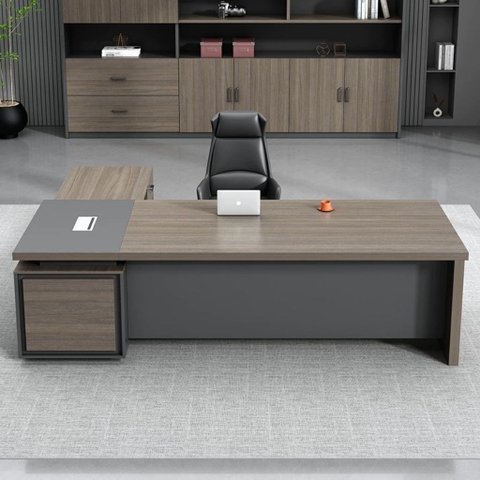 Bàn Làm Việc Lãnh Đạo Chữ L, Phối Màu Hiện Đại Cho Văn Phòng 180x160x75cm Yapi-BLD008