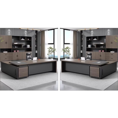 Bàn Làm Việc Lãnh Đạo Chữ L, Phối Màu Hiện Đại Cho Văn Phòng 180x160x75cm Yapi-BLD008